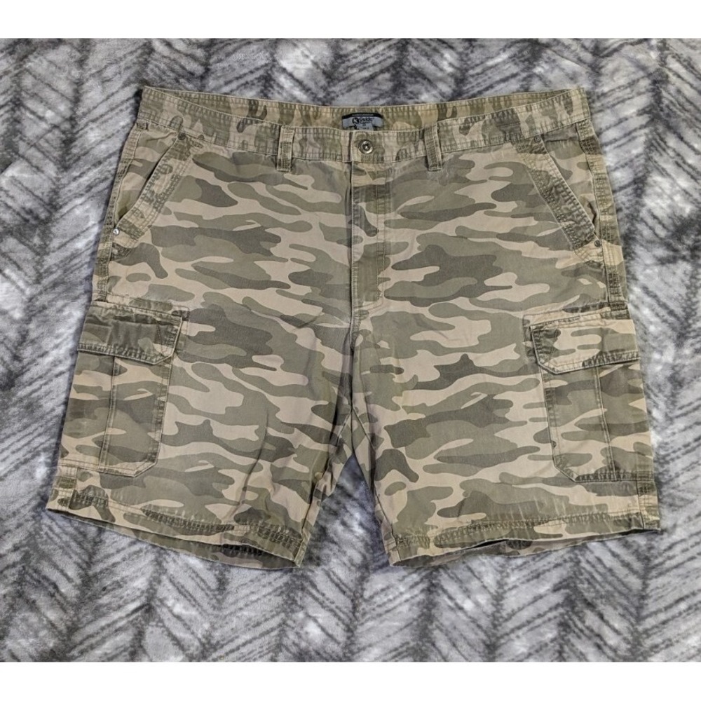 Gander Mountain Guide Series Camo Cargo Shorts Twill Cotton Snap Closure Mens 46